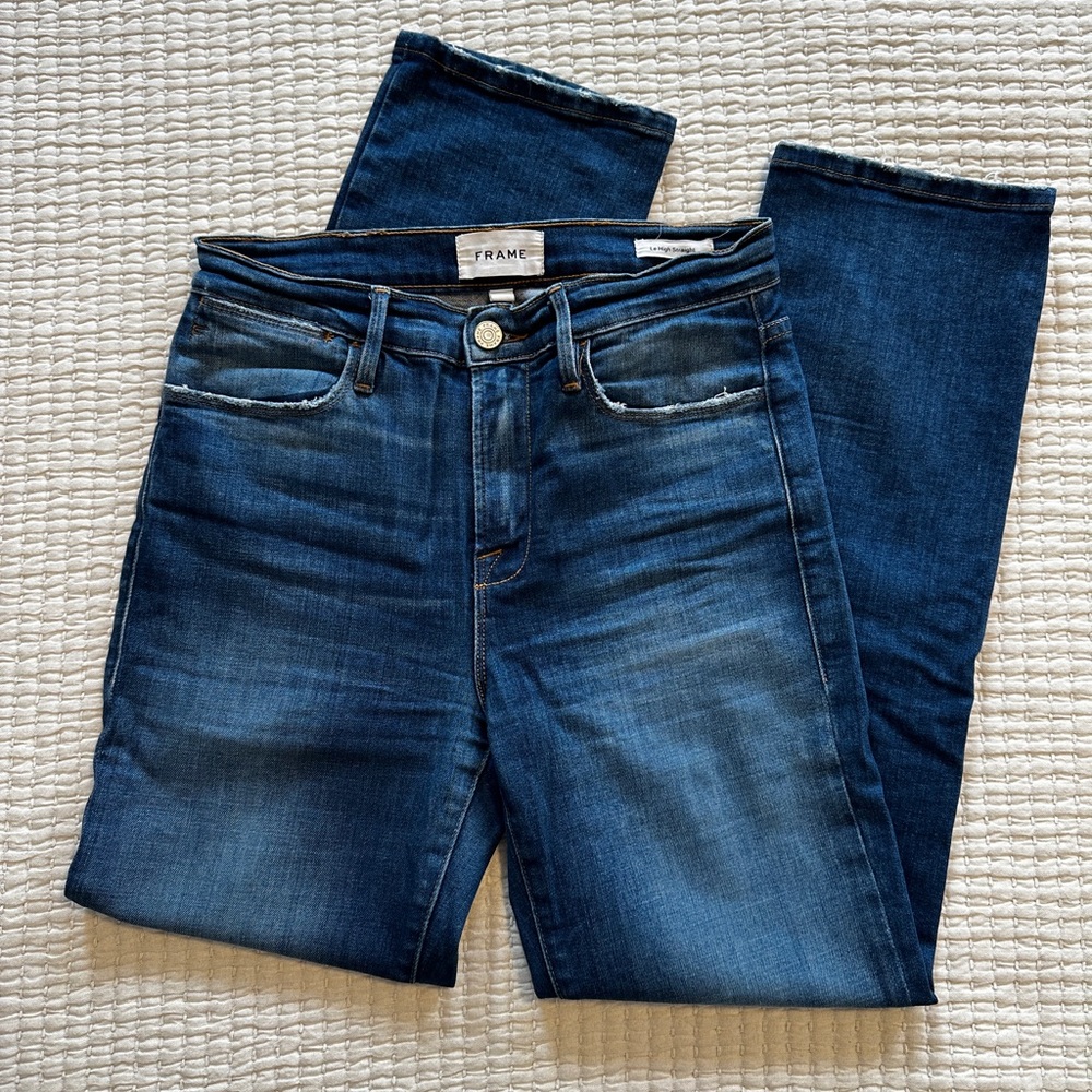 Frame Le High Straight jeans in Earthbound